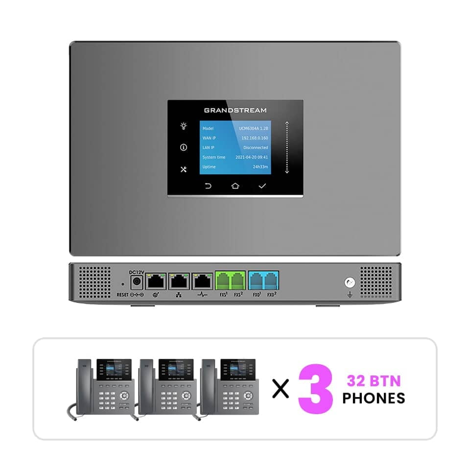 Grandstream Phone System Kits with 32-Button GRP2624 Phones
