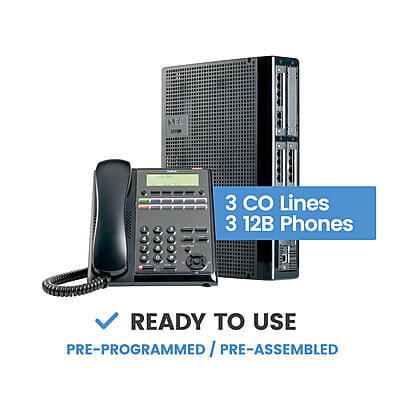 NEC SL2100 System Kit with (3) CO Lines and (3) 12-Button Phones