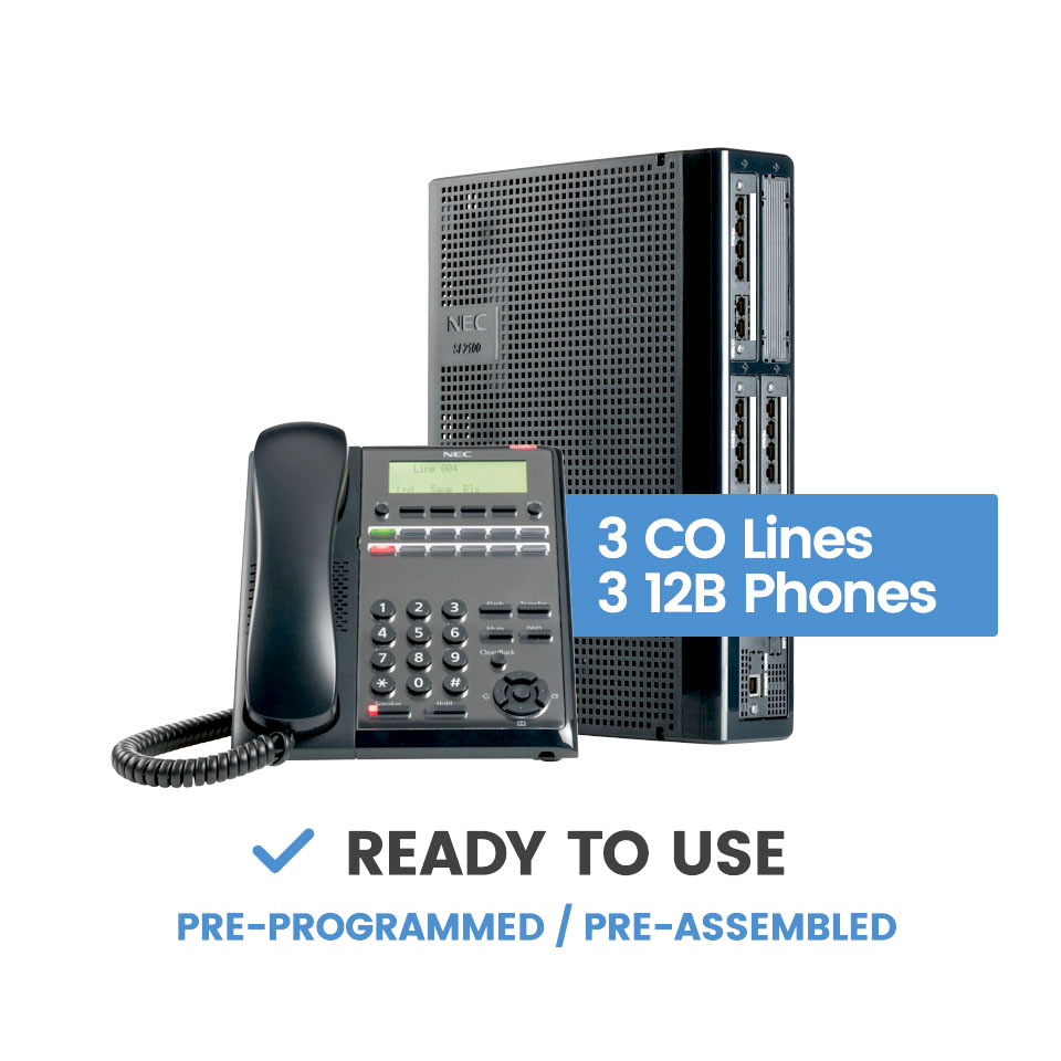 NEC SL2100 System Kit with (3) CO Lines and (3) 12-Button Phones NEC SL2100 System Kit with (3) CO Lines and (3) 12-Button Phones